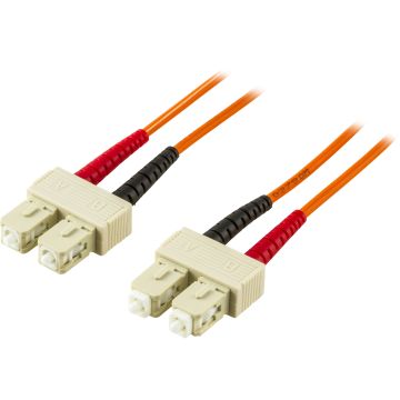 OM1 fiberkabel, SC - SC, duplex, UPC, 62,5/125, 25m, orange